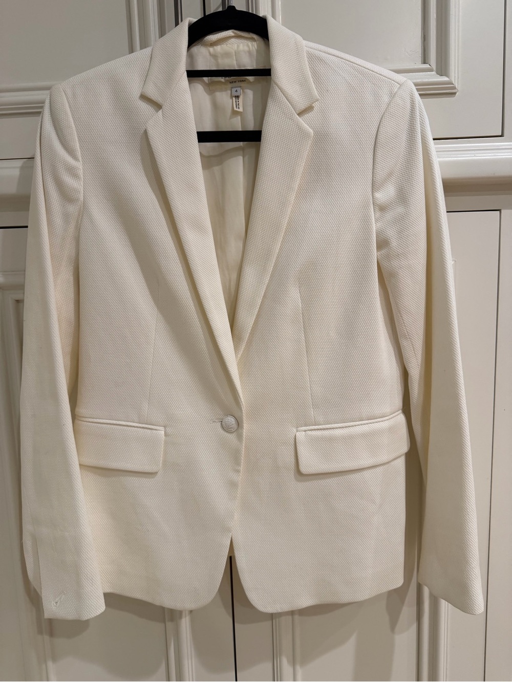 rag & bone Off-White Single-Button Textured Blazer